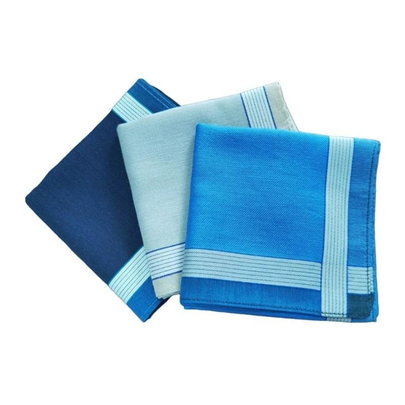 محمولة هانكي ذكور منديل مخطط نمط مربع جيب قابلة للغسل ناعم