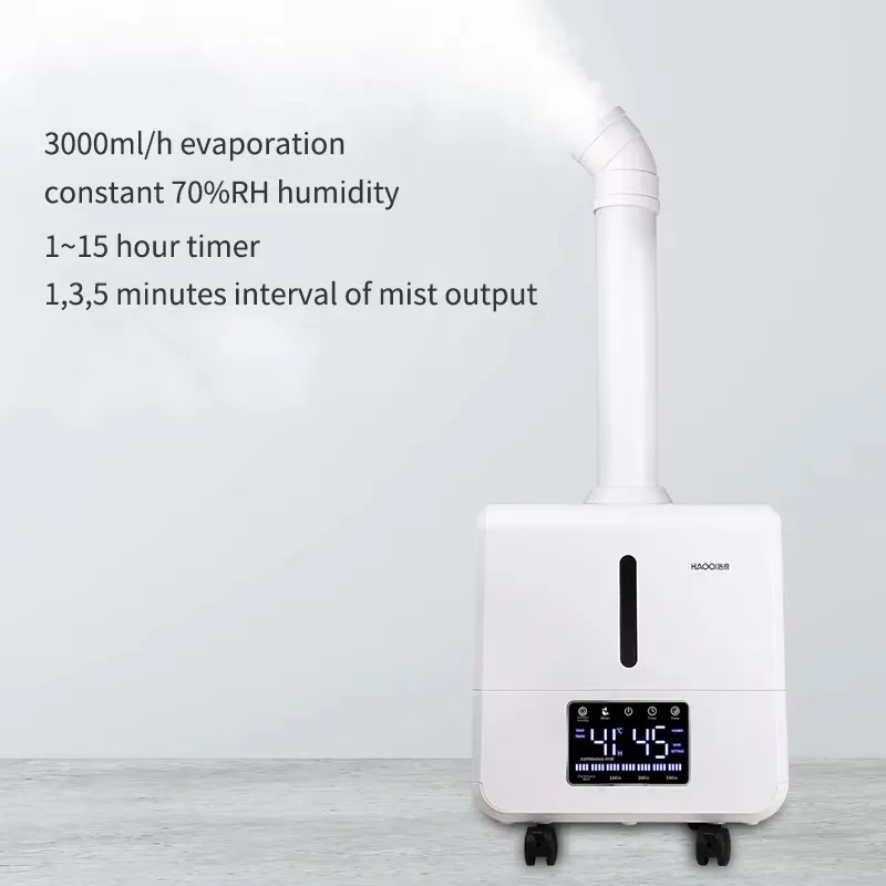 Large 16L industrial ultrasonic mist air humidifier with automatic filling device for mushroom evaporation of 3000 ml/h