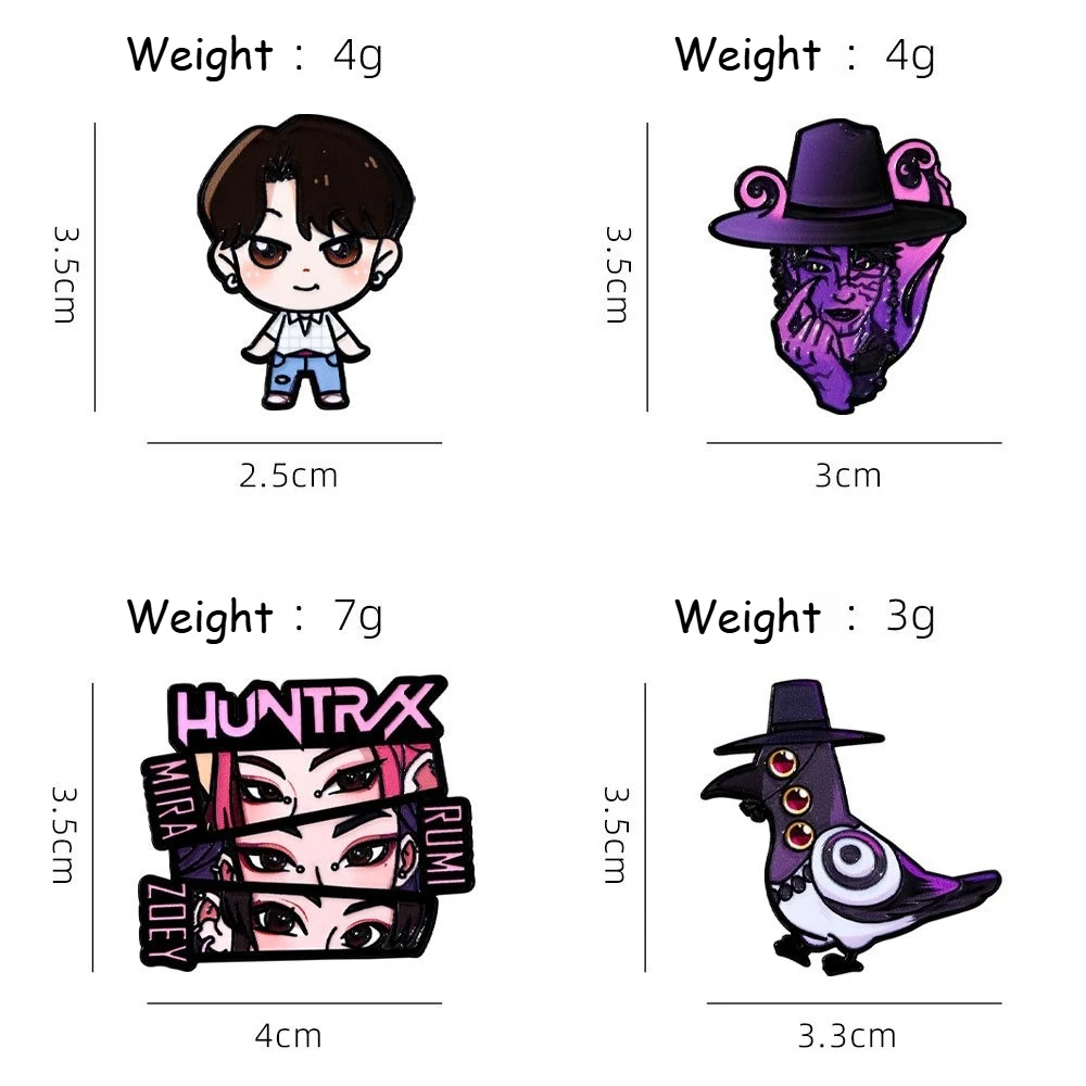 

New Hot K-POP cartoon anime demon hunting group metal brooch and badge, backpack and clothing decoration brooch, birthday gift