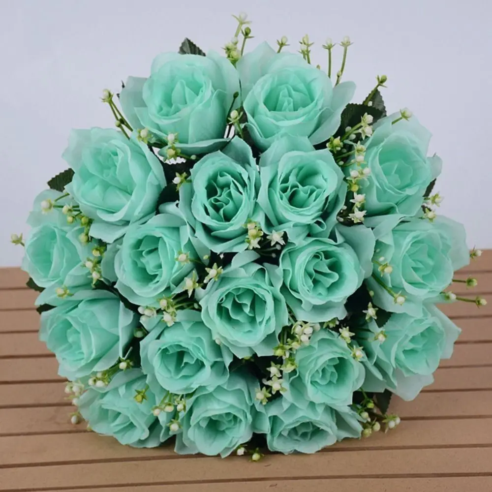 18 Köpfe Echte Glückliche Blume Mini Fotografie Foto Geschenk Valentinstag Blumen 10 Farben Natürliche Simulierte Rose Heimdekoration – Detail 7