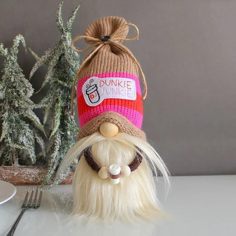 

Knitted Doll Rudolph Figure Adornment Faceless Doll Christmas Hat Figure Adornment Room Table Counter Decoration Adornment