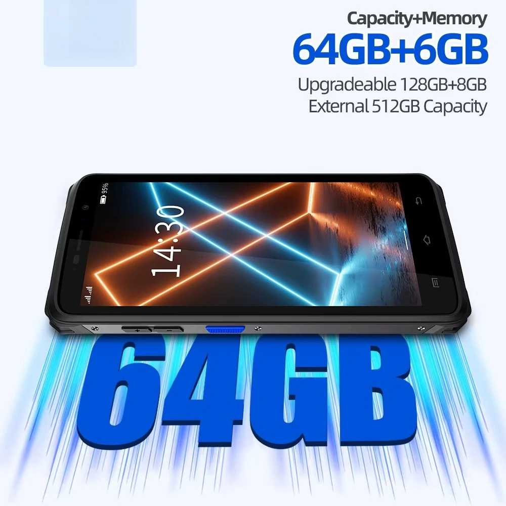 

Industrial NFC Mobile Data Terminal Android 5.5inch Octa-core Processor 2.2GHz 64GB ROM+6GB RAM IP67 6000mAh Battery