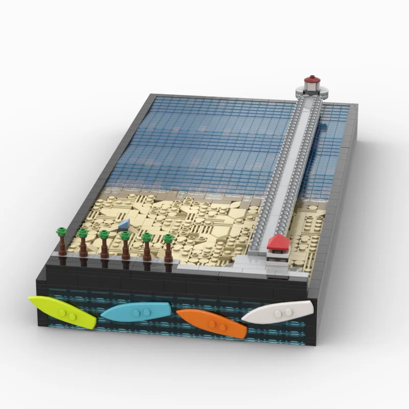 

MOC building blocks toy - 1:650 scale model of Manhattan Beach Pier set with 5219 pieces - creative assembly toy set as a holida