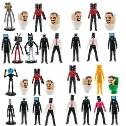 New Ver. 5Pcs/12Pcs Skibidi Toilet VS Titan TV Camera Speaker Man Action Figure Toy Game Creative Statue Video Model Doll Gifts