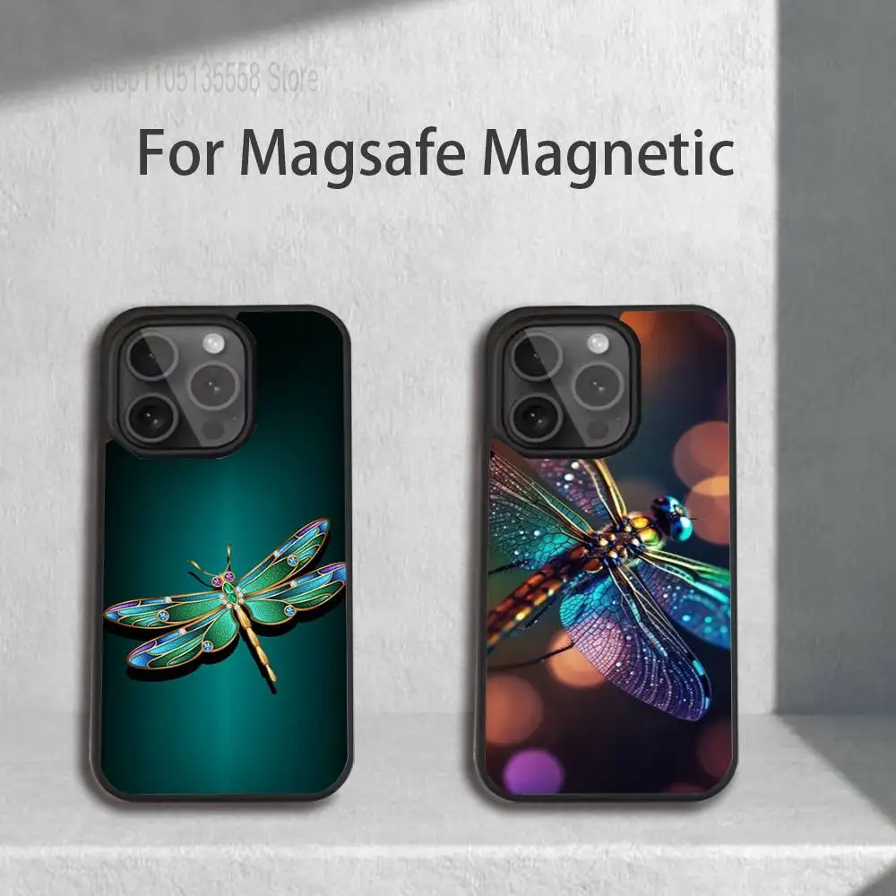 

Animal Dragonfly Phone Case For iPhone 17,16,15,14,13,12,11,Pro,Max,Plus,Mini,SE4,E Magnetic Magsafe Wireless Charging
