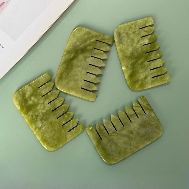 

Green Phoenix Jade Massage Comb Xiuyu Jade Stone Massage Relaxes Scalp and Relieves Head Fatigue