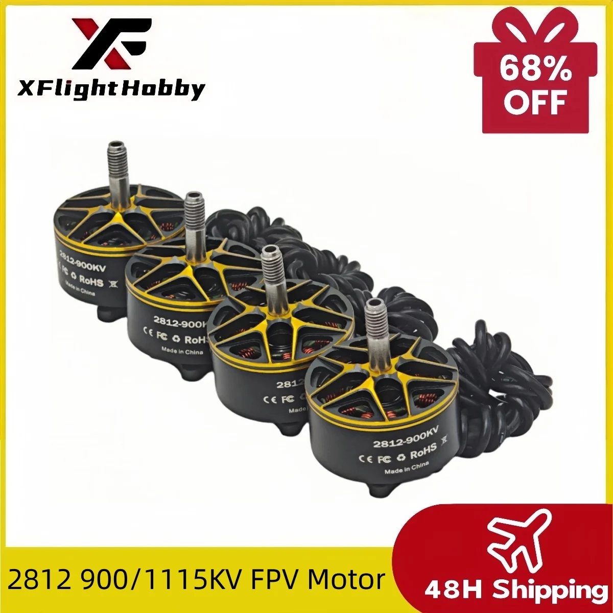 

XFlight Hobby 4PCS 2812 900KV 1115KV Brushless Motor FPV Motor 3-4S LiPo for 7 inch FPV Racing Drone Quadcopter