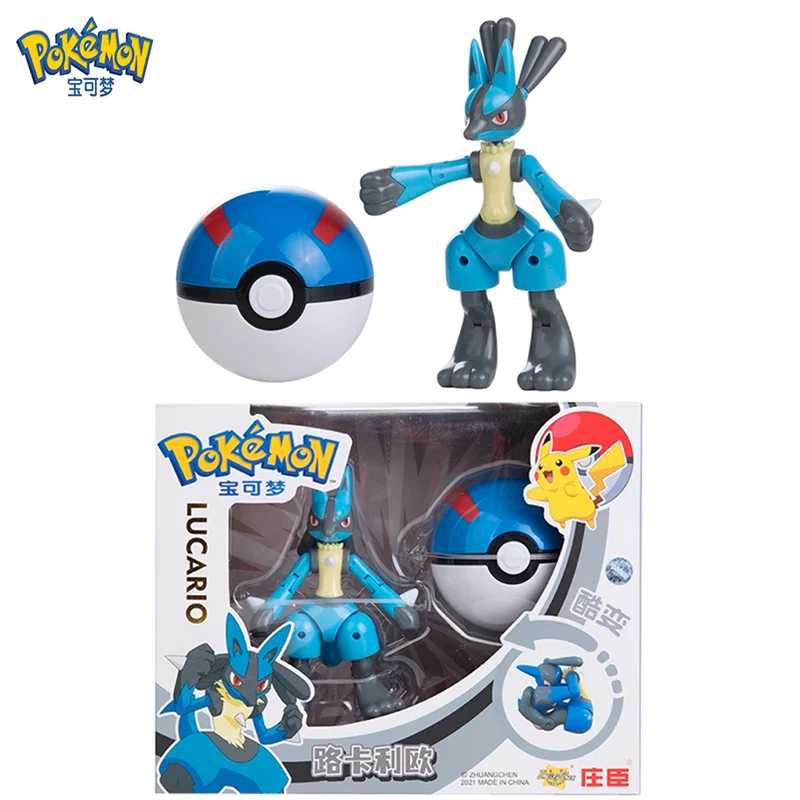 

Genuine Original Box Pokemon Anime Deformation Figures Pikachu Charizard Pocket Monster Pokeball Action Model Toy Childrens Gift