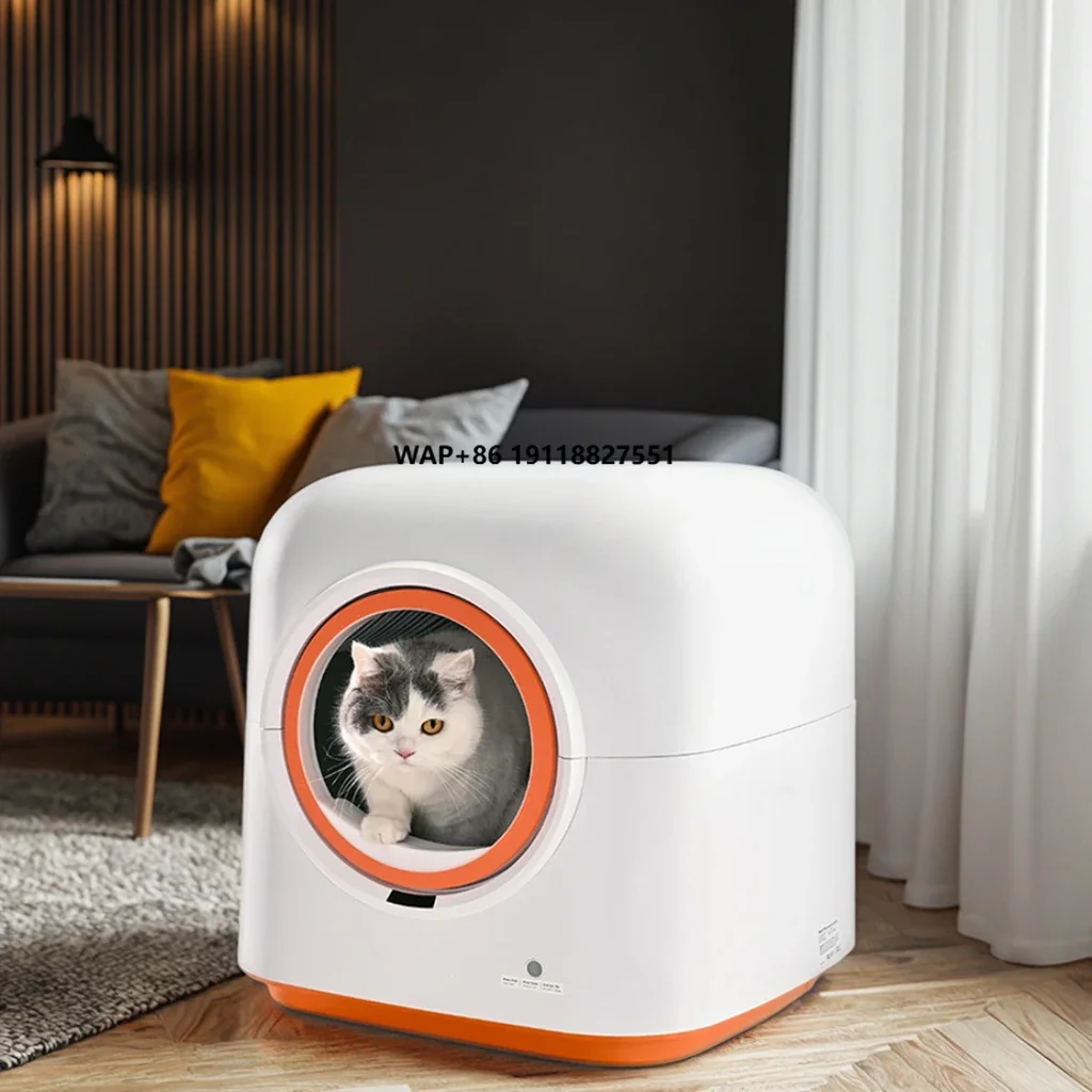 

Automatic Self-Cleaning Cat Box APP Control Odor-Eliminating 60L Capacity Anti-Pinch Safety Hands-Free Waste Cats