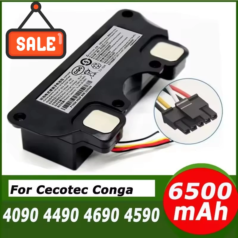 Compatible with CECOTEC CONGA 4090 4490 4590 4690 robot vacuum battery 14.8V 6500mAh