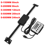 150mm 200mm 300mm 500mm 600mm Digital Scales Remote Digital Table Readout Scale for Bridgeport Mill Lathe Linear Ruler with Base
