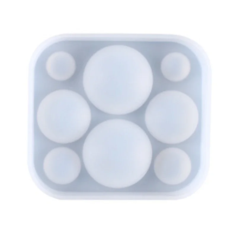 Crystal Epoxy Resin Mold Half Ball Beads Oblate Pendant Silicone Mould DIY Crafts Jewelry Casting Tool