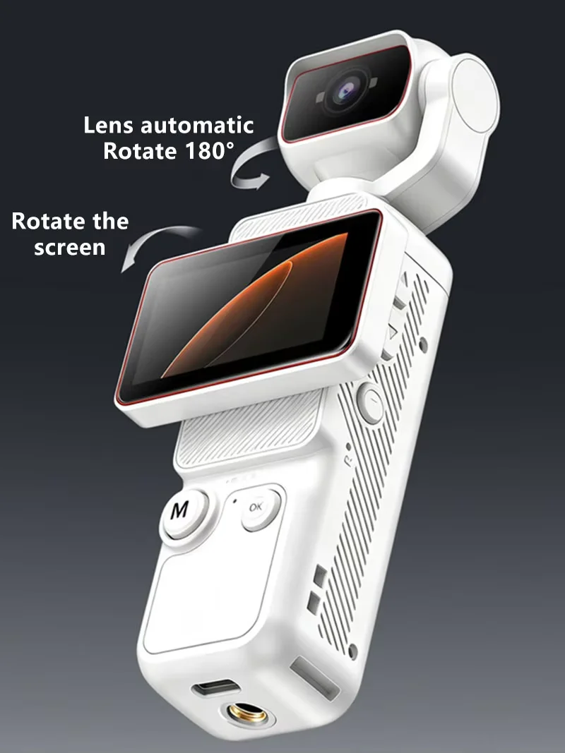 c10 4K Handheld Pocket Action Camera With HD Rotating Screen Image Stabilization Photo Video Recording Wi-Fi Transfer