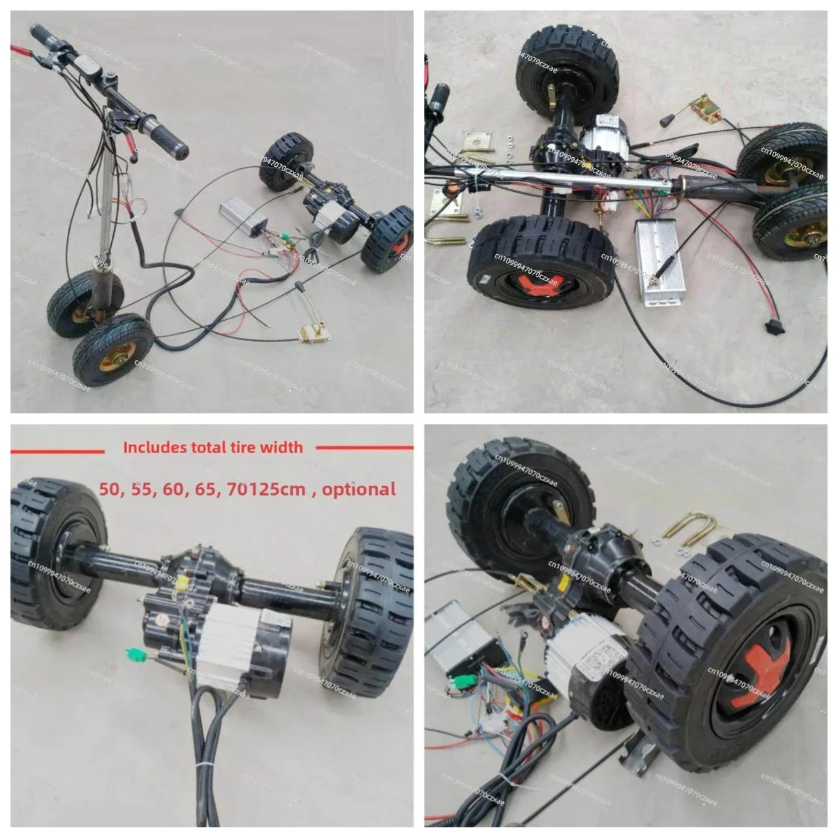 48V800W Solid Wheel Electric Flatbed Warehouse Trolley Cart, Contact Buyer To Confirm Car Width