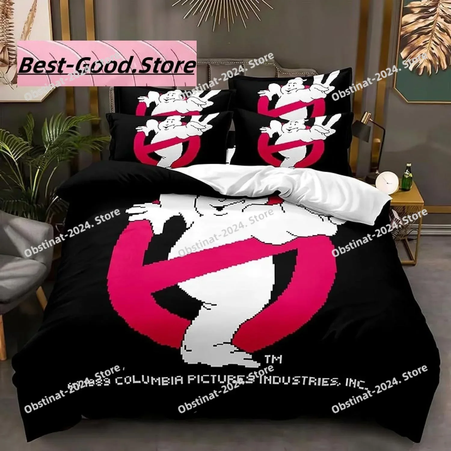3D Print Ghost Cartoon busters Printed Bed Set Duvet Cover Pillowcase Bedding Set Linen Sheet Quilt Cover Full Queen King Size