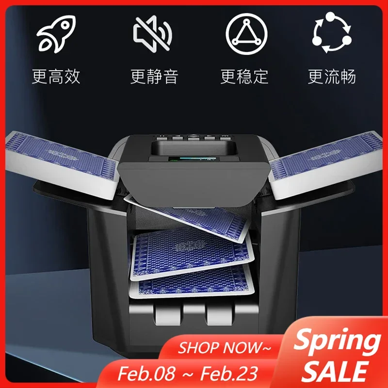 

2 In 1 Playing Cards 360° Rotating Shuffler Dealer Machine Automatic Card Shuffling Dealing Tools Poker Device 4000mAh