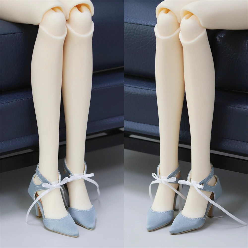 BJD Doll Shoes 1/3 Toys SDGR Girls Elegant Pointy Soft Real Silk Lace-up Blue Simple Multi-colored High Heels Doll Accessories
