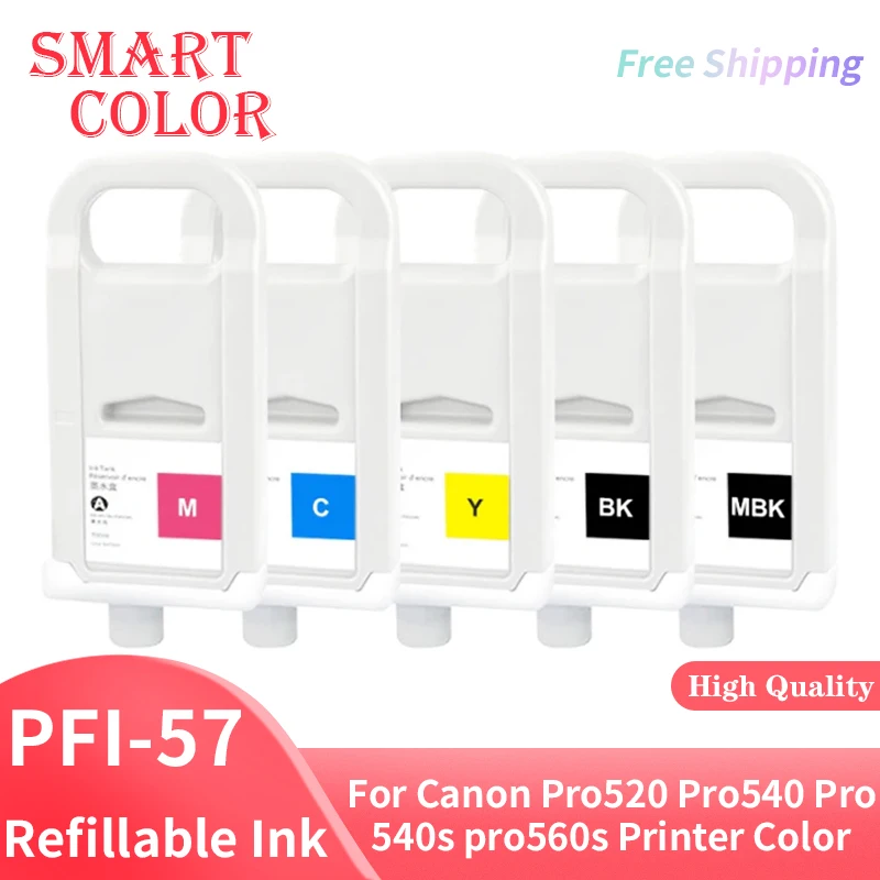 PFI57 PFI 57 ตลับหมึกรีฟิลสําหรับ Canon PRO-520 PRO-540 PRO-540s PRO-560s เครื่องพิมพ์ถาวรชิป 12 สี