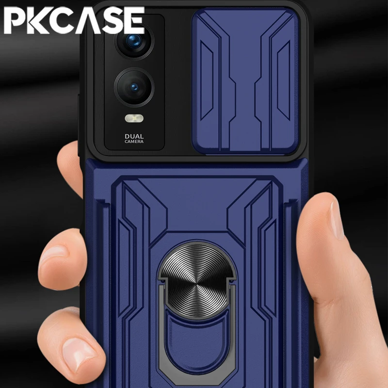 PKCASE Shockproof Phone Case For VIVO Y200 Y78 Y36 Y17S S16 S16E S17 Pro V23E V25E V27E 4G V29 V29E 5G Card Slot Stand Cover