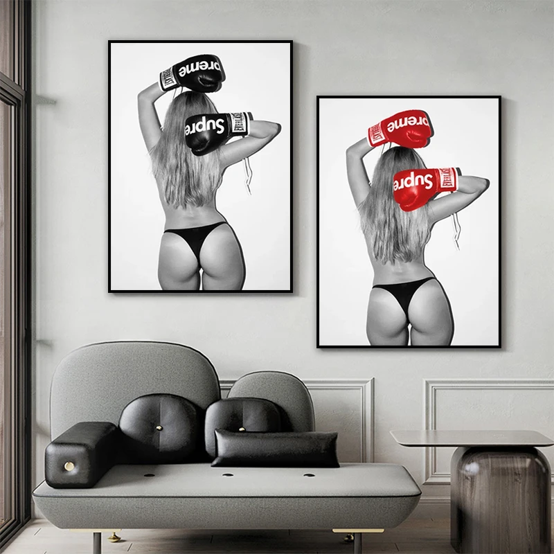 

Nordic Black and White Style Art Canvas Poster Painting Sexy Woman Decoration Mural for Modern Home Wall Decor Frameless Gift