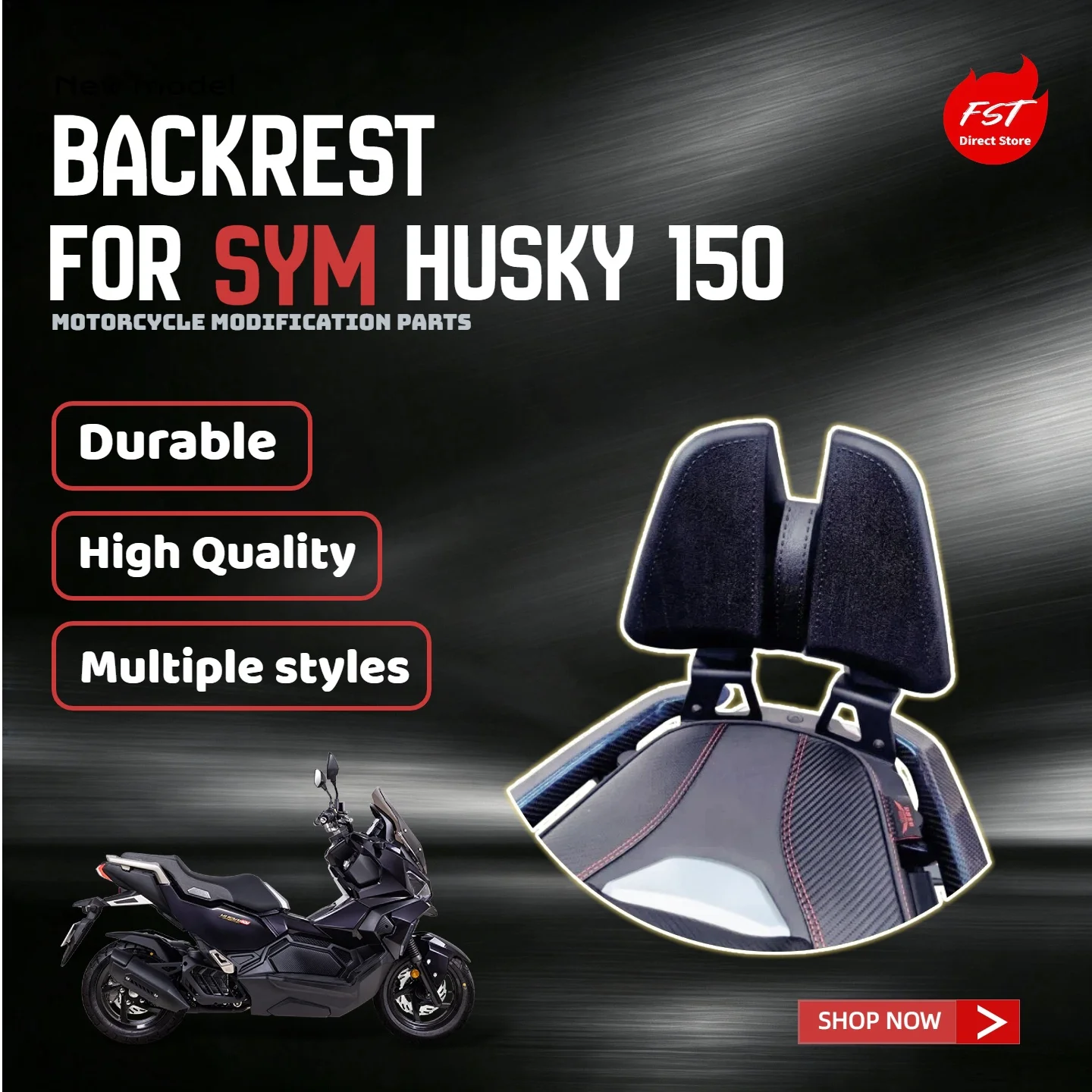 For SYM Husky 150 Motorcycle Rear Passenger Backrest, Modified Accessories