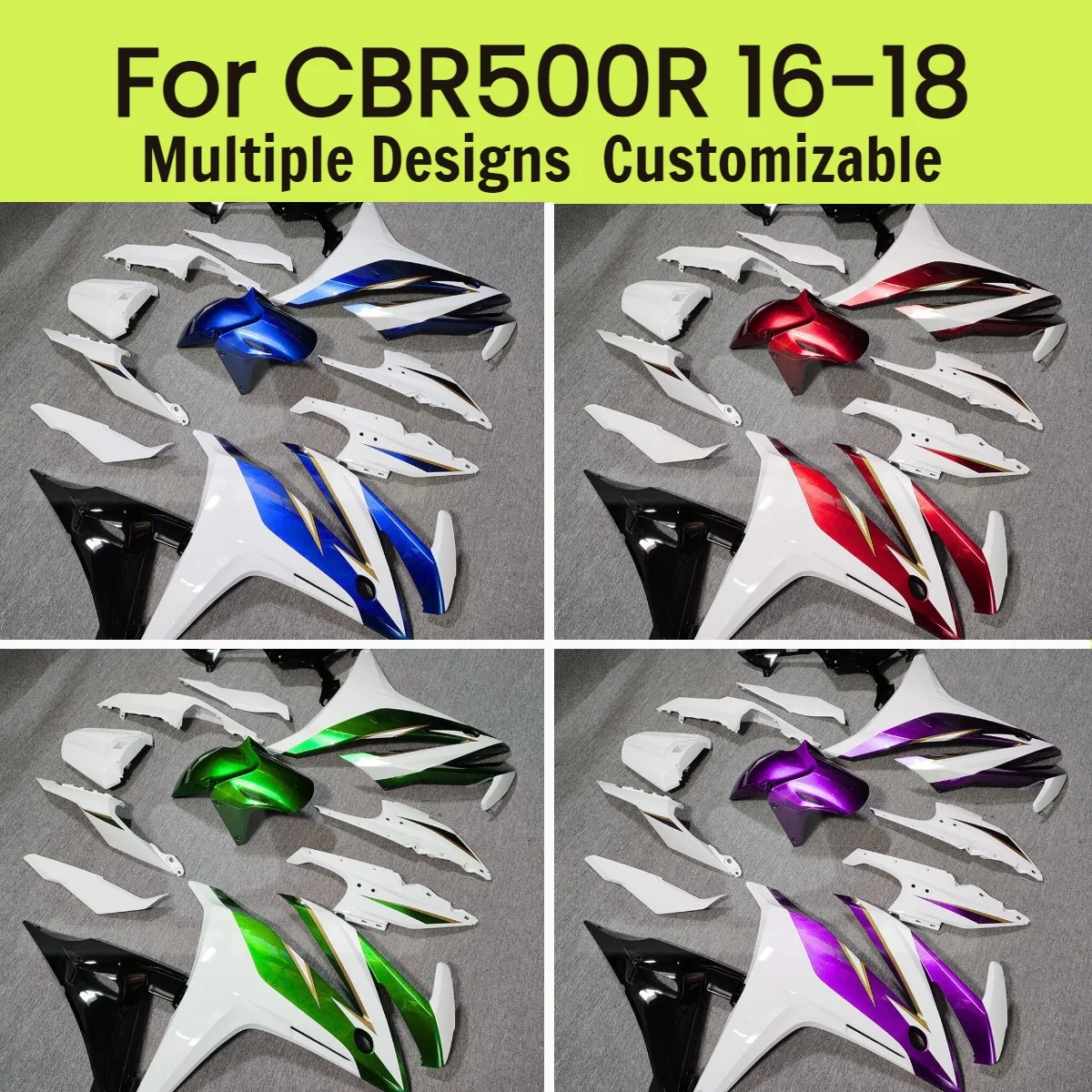 For Honda CBR500R 2016 2017 2018 Motorcycle Fairings CBR 500R 16 17 18 Fit Full Aftermarket Fairing Kit