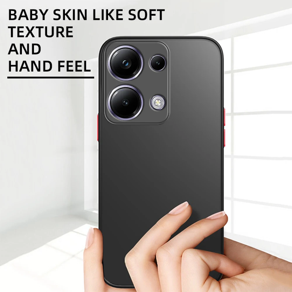 Shockproof Armor Matte Case For Xiaomi Poco M6 Pro 4G Soft TPU Bumper Clear Hard PC Cover Capas On Poko Little M6Pro M 6 Pro 4G