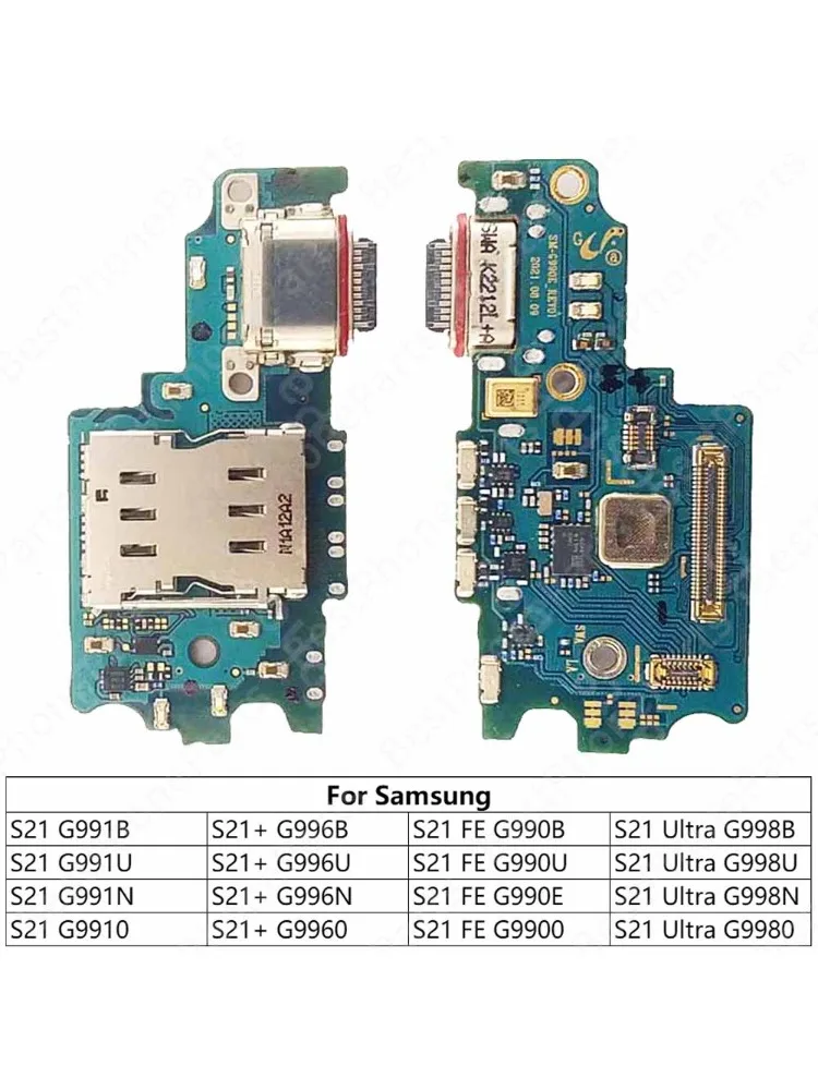 Remplacement du connecteur USB du port de charge, plaque de carte de charge, Samsung Galaxy S21 Plus, S21 + FE, Ultra 5G, G991, G996, G998, G990