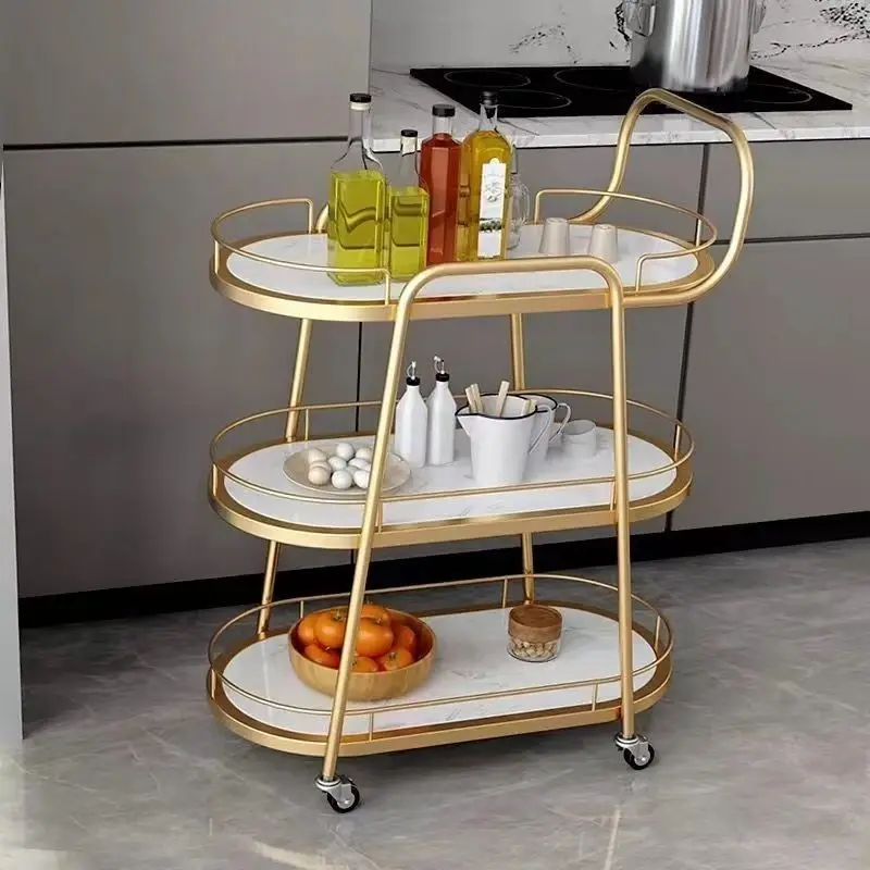 

Light Luxury Metal Glass Tea Wine Food Catering Drinks Serving Trolley Bar Cart for Hotel Restaurant Coffee bar Wedding Party