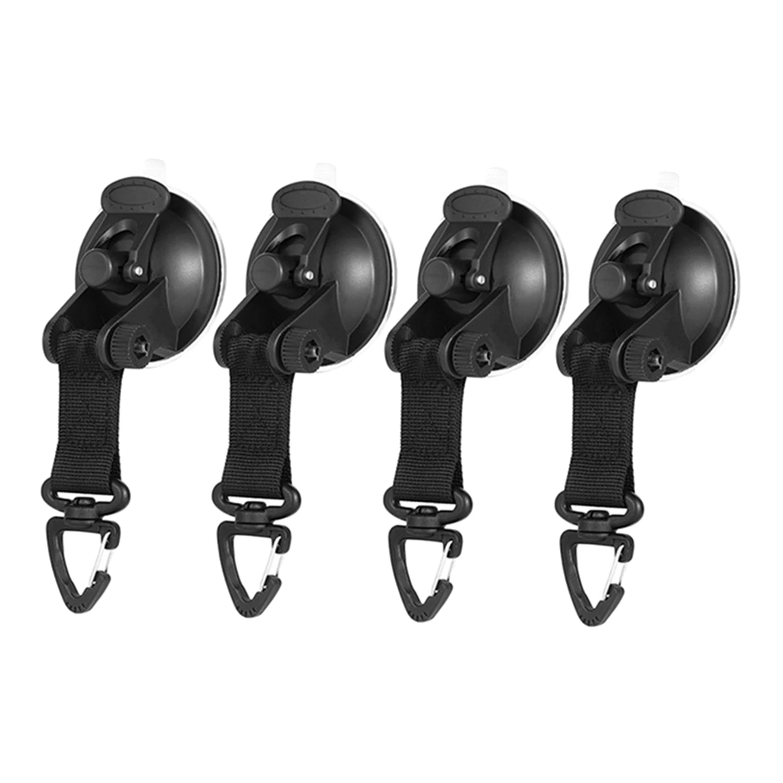 Suction Cup with D Ring, 4pcs Heavy Duty Suction Cup Anchor with Securing Hook Tie Down, for Car Side Awning Boat Camping Tarp