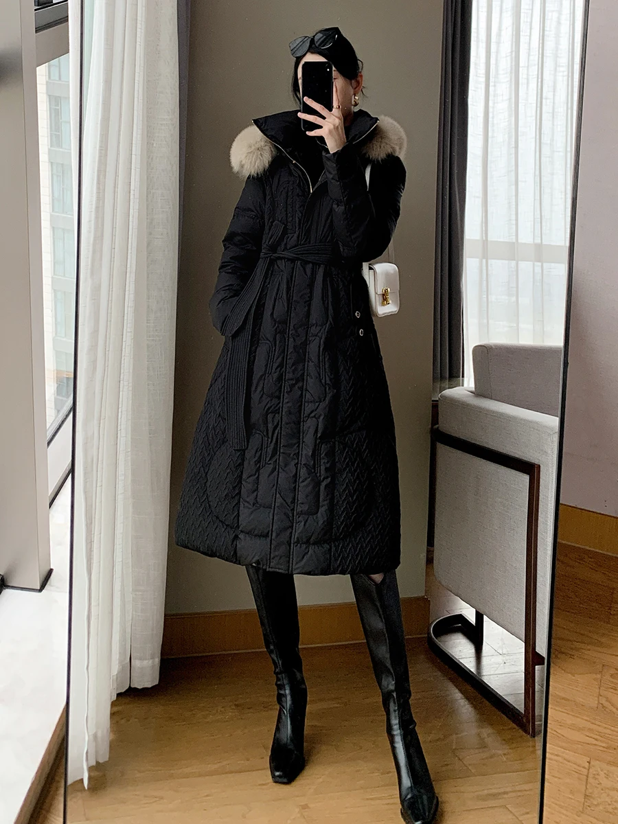 2025 mode Winter Neue frauen Unten Jacke Pendeln Abnehmen Weiße Ente Unten Mit Kapuze Warme Mantel