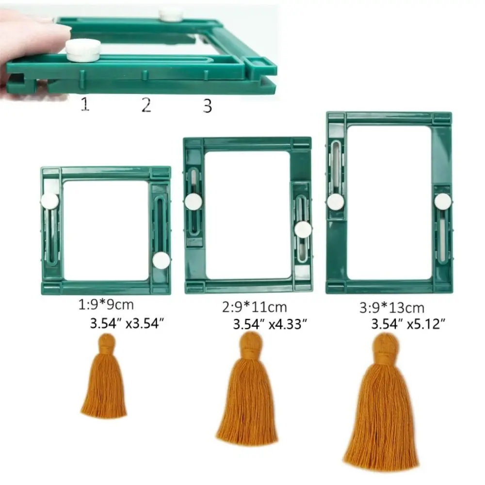 เครื่องมือถักพู่ด้วยมืองานประดิษฐ์ทำมือเครื่องมือทอผ้าพู่แบบปรับได้ทำจากพลาสติกสี่เหลี่ยม