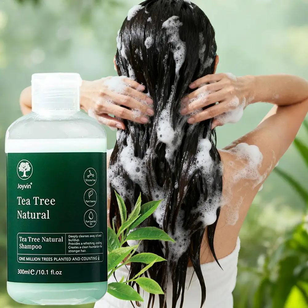

300ml Tea Tree Oil Refreshing Hair Shampoo Deep Cleaning Nourish Scalp Remove Dandruff Reduce Breakage Frizz Smooth Hair Care