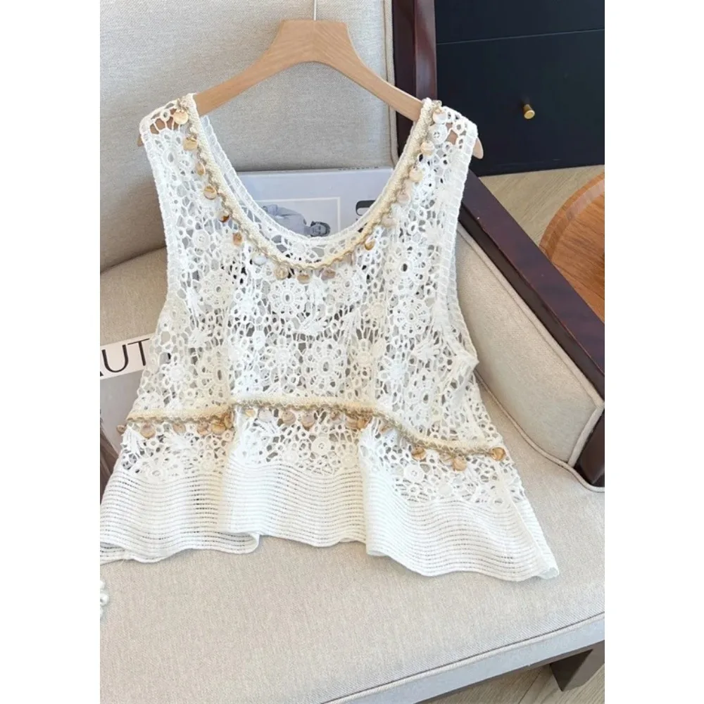 

Casual Ｖ-neck floral Elegant Chic Hollow Out Loose Top korean fashion top Plus Size Clothing bohemian dress