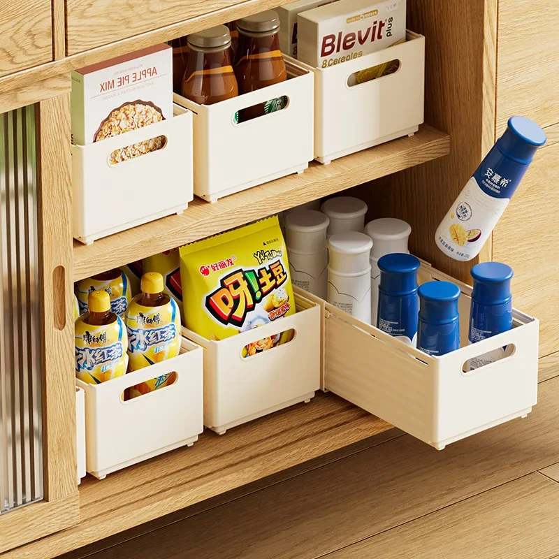 

Multifunctional Kitchen Storage Box Retractable Storage Basket Cabinet Desktop Snack Spice Storage Box Fridge Kitchen Organizer