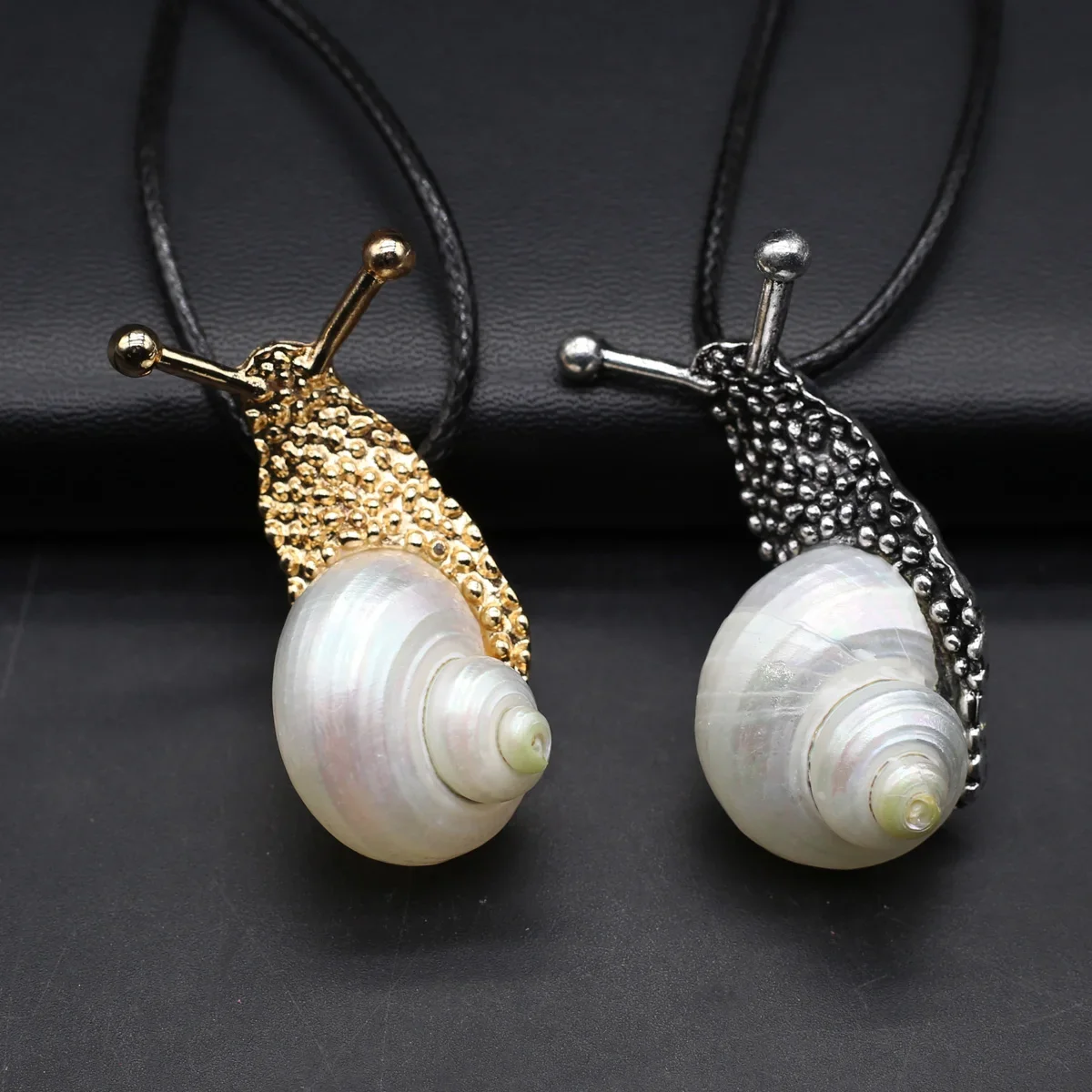 1PCS Vintage Exquisite Snail Pendant Natural Shell Conch DIY Jewelry Leather Rope Necklace Accessories Gift Wholesale