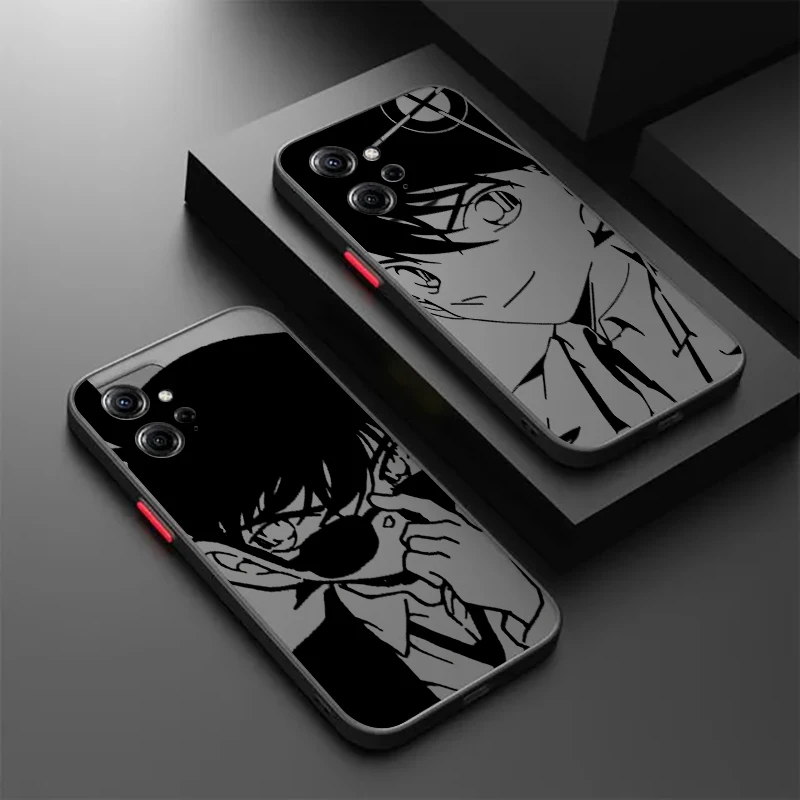 Anime D-Detective C-Conan Boy Frosted Translucent For Redmi Note 13 12 12S 12T 11 11T 11E 10 10S 9 Pro Plus 5G TPU Phone Case