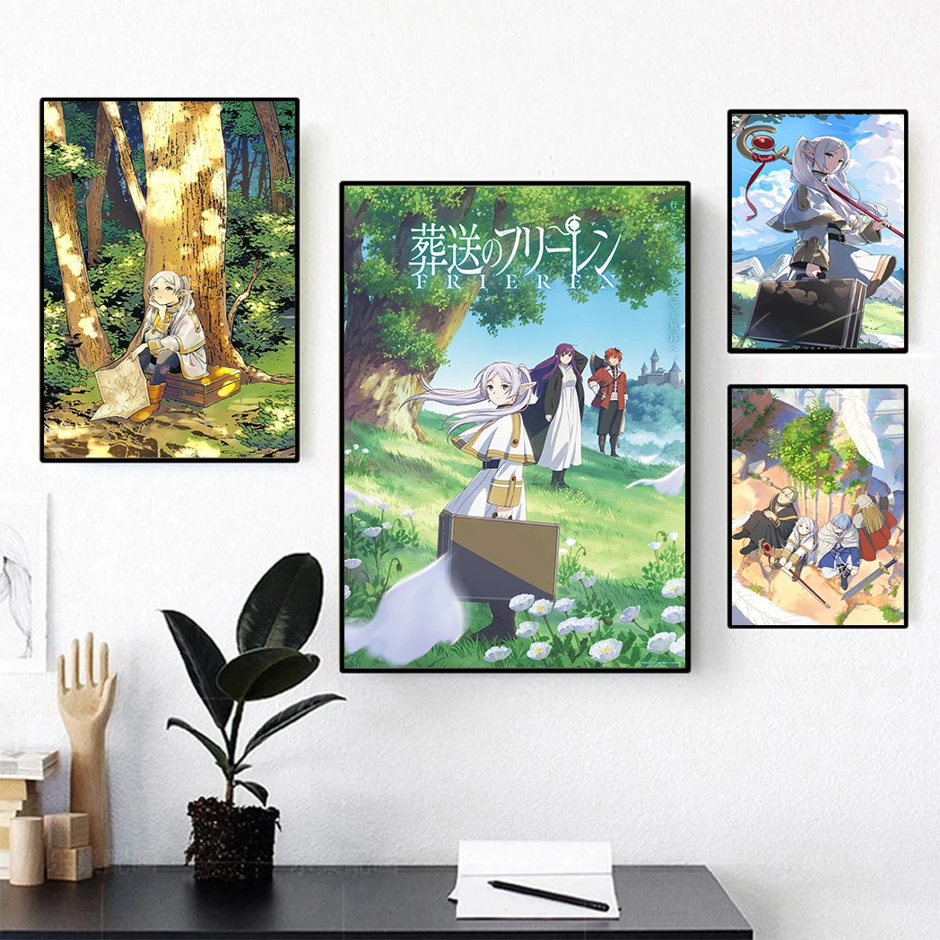 Japanese Anime Cartoon Wall Art Poster Frieren Beyond Journey's End HD Canvas Painting Living Room Interior Home Decor Wallpaper