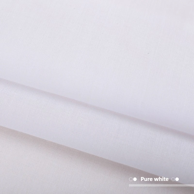 Cotton Lining Fabric By The Meter for Clothes Dress Skirt Pillow Diy Sewing Needlework Cloth Soft Comfortable Thin Plain White
