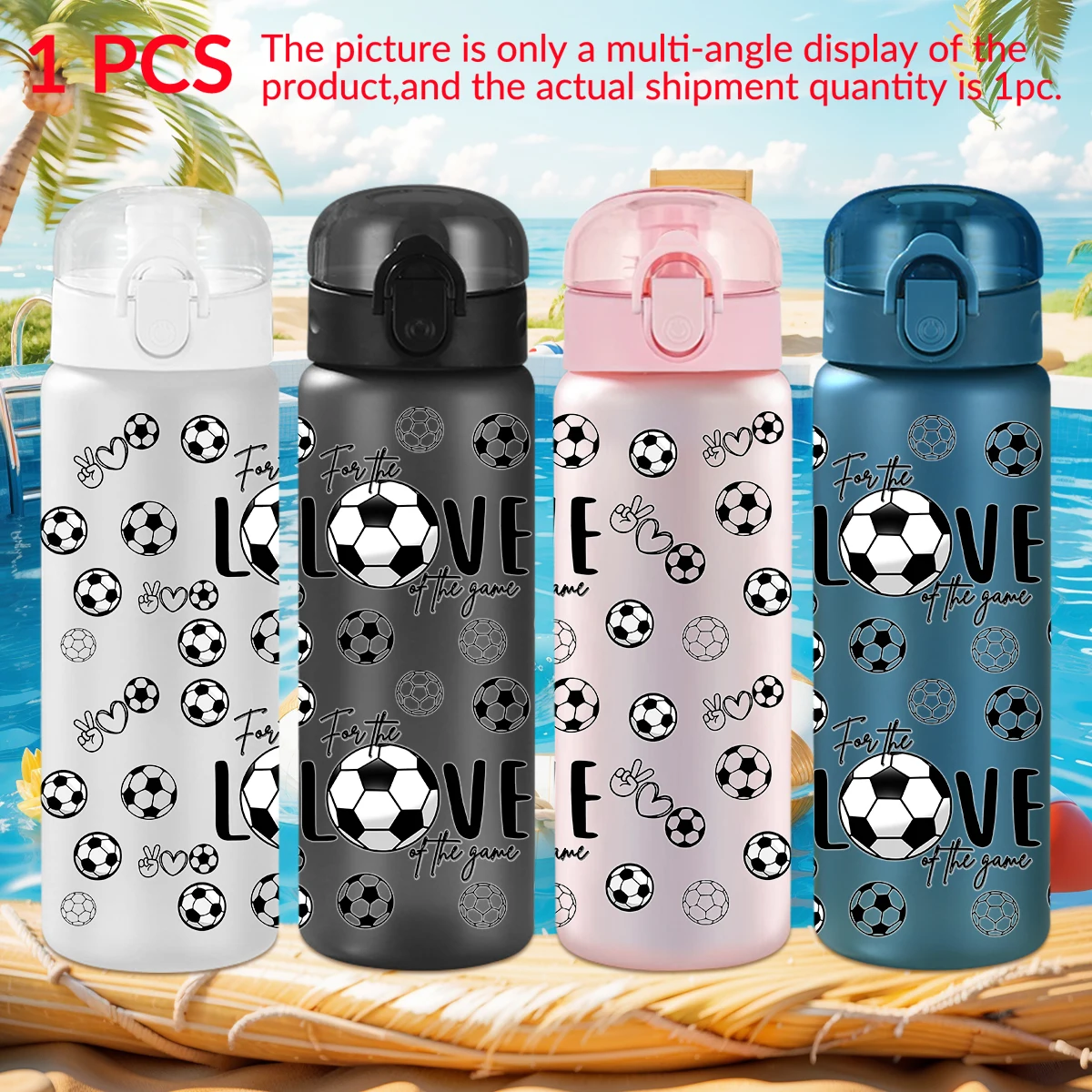 1pc Football Print 26oz Plastic Water Bottle Outdoor Sports Water Bottle Birthday/back To School Season Gift view 4