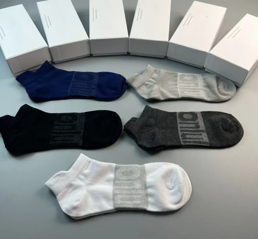 Lemon 5 Pairs Ankle Socks Women Cotton Invisible Sweat-absorbing  Breathable Anti-odor Girls Low Tube Boat Socks Boxed