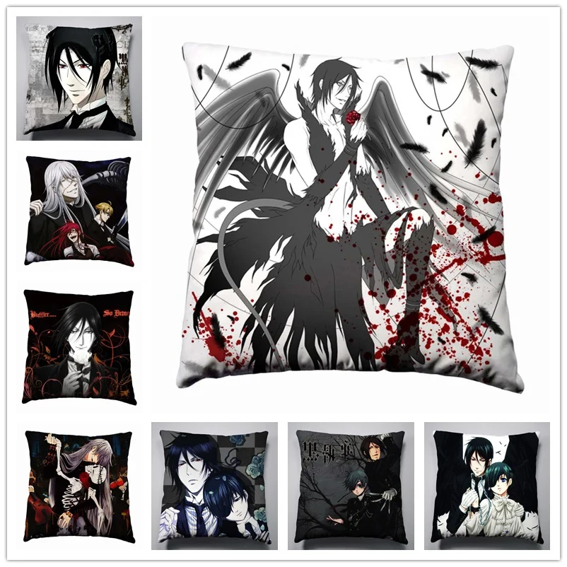 Чехол для подушки в стиле аниме Манга Черный дворецкий для дома, спальни, отеля, украшение для автомобильного сиденья, полиэстеровый чехол для подушки, мягкий и удобный ... Чехол для подушки в стиле аниме Манга Черный дворецкий для дома, спальни, отеля, украшение для автомобильного сиденья, полиэстеровый чехол для подушки, мягкий и удобный ...
