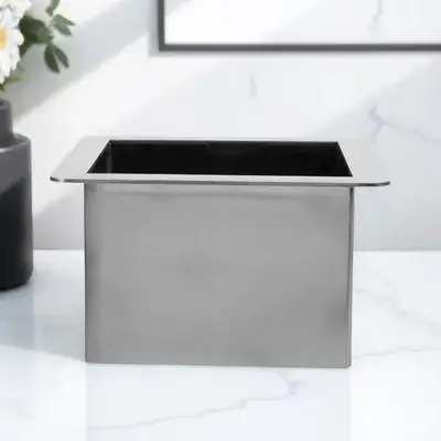 

Stainless Steel Garbage Trough 304 Grade Counter Built-in Trash Chute Grommet Kitchen Desk Square Shape Metal Grommet Easy Clean
