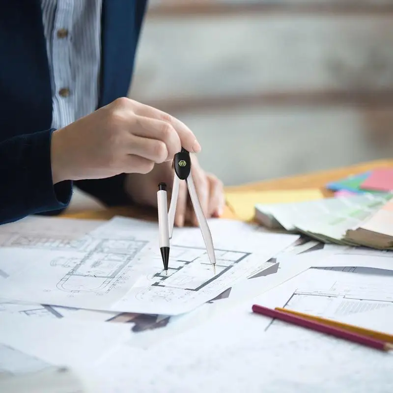 Drawing Compass Kids Student Compass For School Geometry Learning Geometry Compass With Retractable Mechanical Pencil & A Box Of