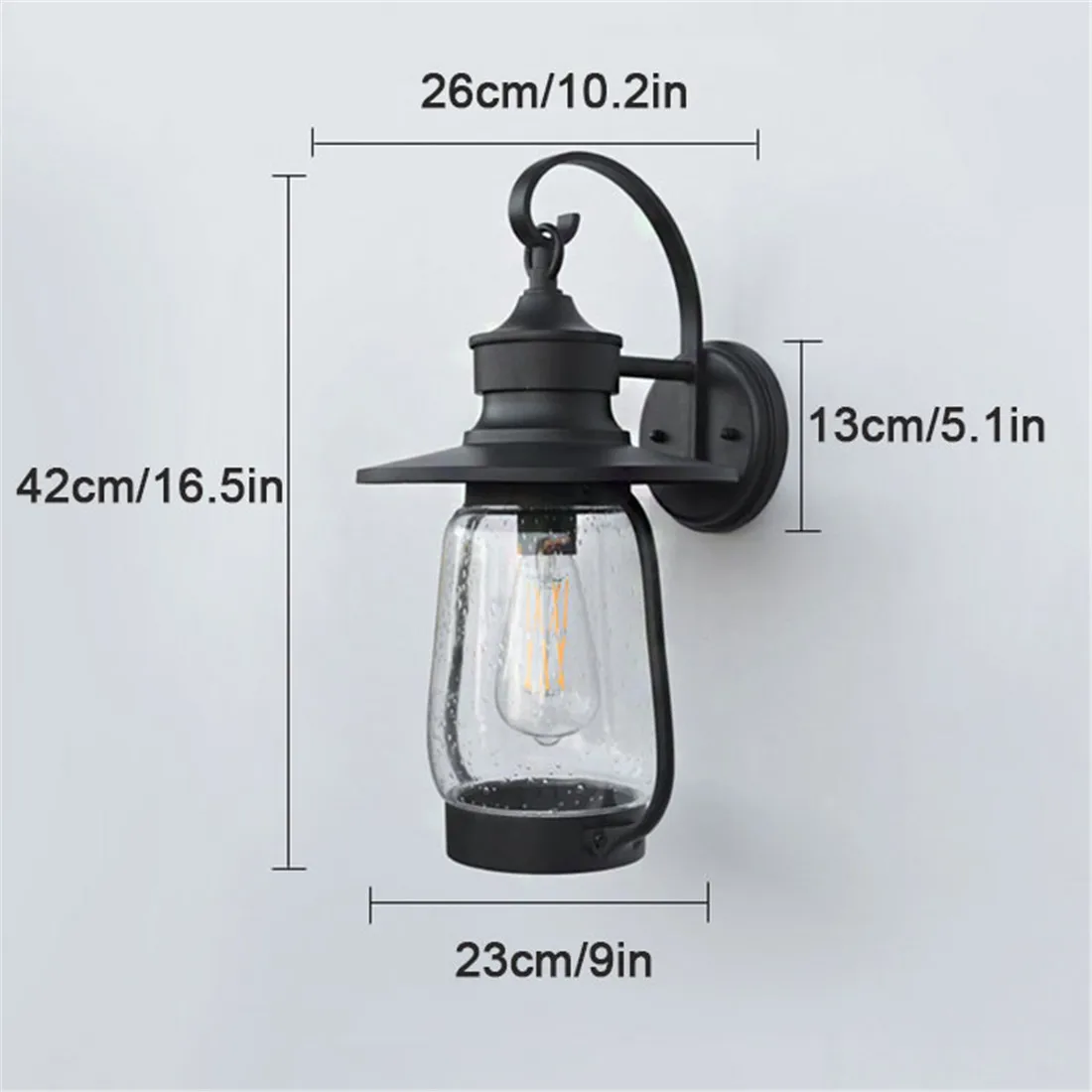 Outdoor Bubble Glass Shade Barn Lights Black Exterior Wall Lantern Outside Wall Mount Scocne Porch Lamp for House Front Door