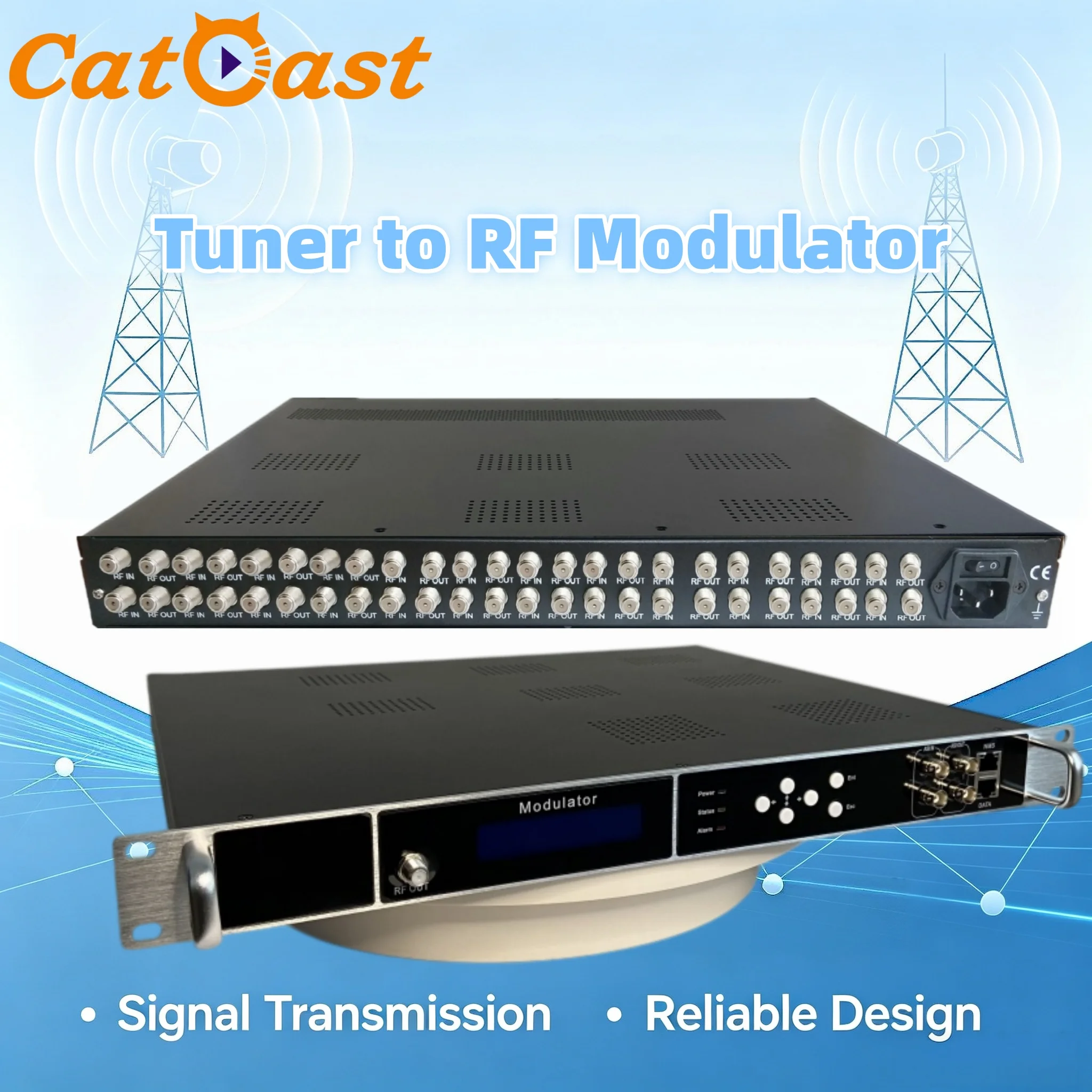 24 DVB-S2 Tuner to RF Modulator for Cable TV Digital Head-end Equipment