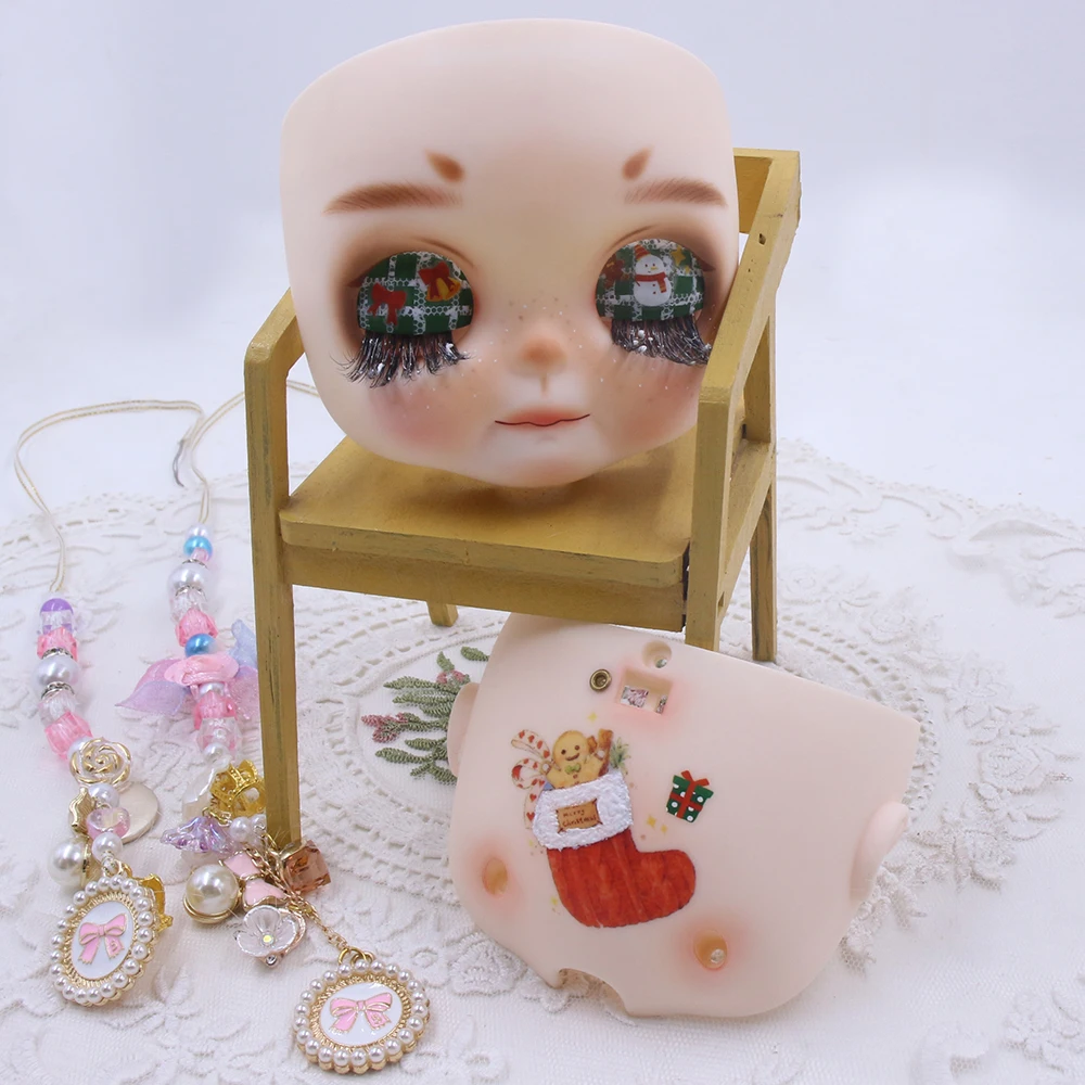 

ICY DBS Blyth 1/6 ручная роспись Рождественский макияж Снежинка Длинные ресницы Детали с винтами и очаровательная веревка Acc
