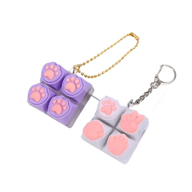 Heißer Verkauf: Tragbares Tastatur-Clicker-Fidget-Schlüsselanhänger-Set mit Tasten zur sensorischen Stresslinderung – ideal für Büro, Reisen, Spielzeug, Taschenanhänger