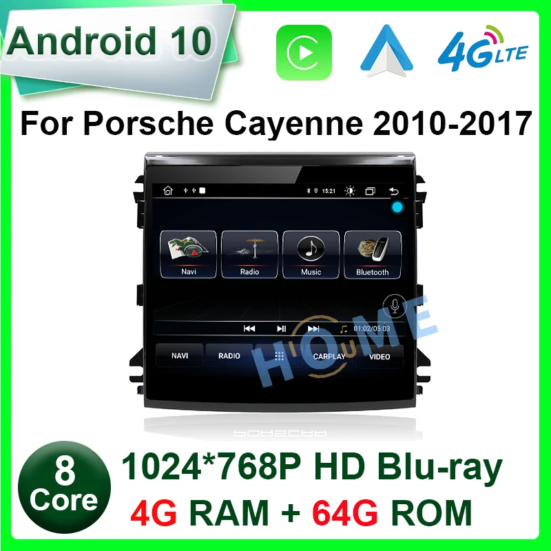 

Android 10.0 8Core 4+64GB Car Radio GPS multimedia player for Porsche Cayenne 2010-2017 with IPS HD Screen DSP 4G Carplay 4GLTE