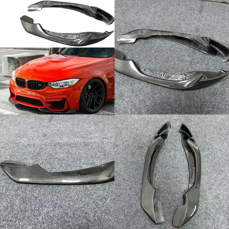 AC Style True Carbon Fiber Front Bumper Lip Spoiler Splitter Diffuser Protector for BMW M4 F82 M3 Body Kit